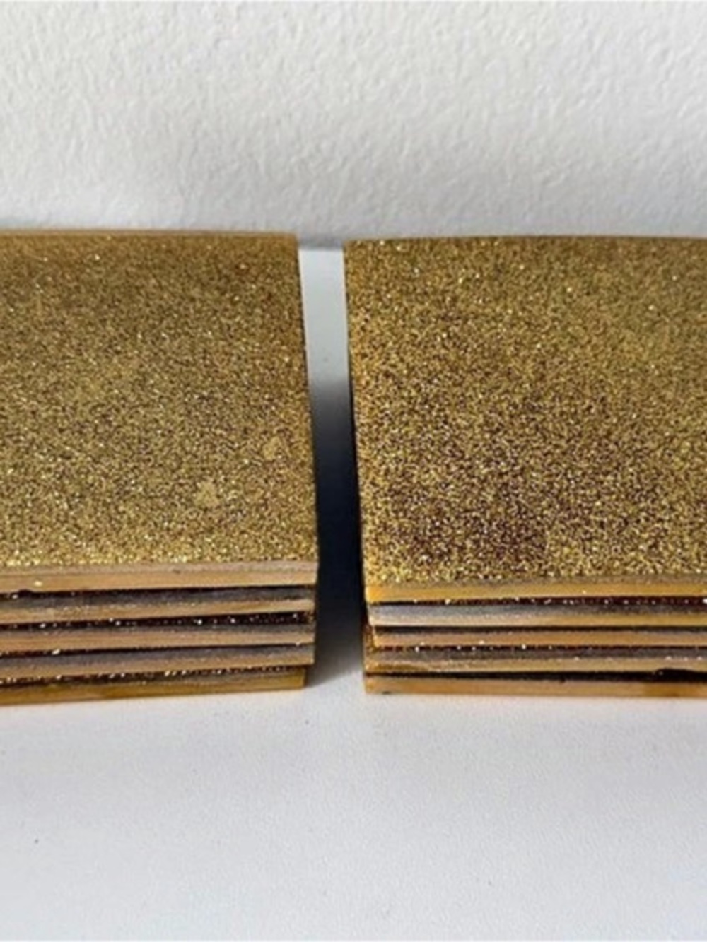 Cloverleaf Glitter Square Resin Coasters Gold Square Coasters set of 10